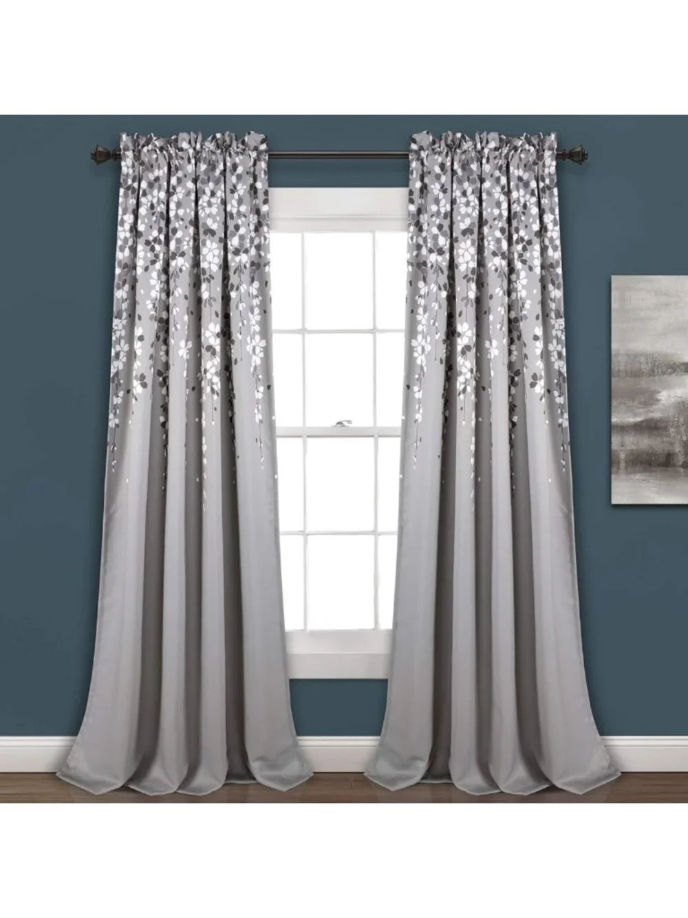 Charming Floral Light Filtering Window Curtain Panels, 52